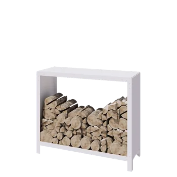 Teräksinen polttopuuteline - Indiana - 120 x 40 x 100 cm - RAL9010 matta (valkoinen)