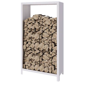 Teräksinen polttopuuteline - Indiana - 100 x 40 x 180 cm - RAL9010 matta (valkoinen)