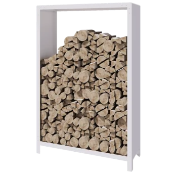 Teräksinen polttopuuteline - Indiana - 120 x 40 x 180 cm - RAL9010 matta (valkoinen)