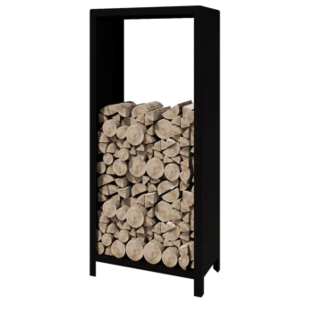 Teräksinen polttopuuteline - Indiana - 80 x 40 x 180 cm - RAL9005 matta (musta)