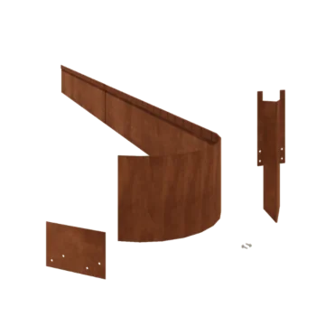 Corten-teräksinen nurmikon reunus - Litteä FLEX - Korkeus 23 cm - Täydellinen sarja 15 metri