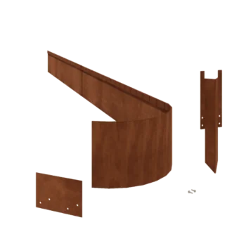 Corten-teräksinen nurmikon reunus - Litteä FLEX - Korkeus 23 cm - Täydellinen sarja 24 metri