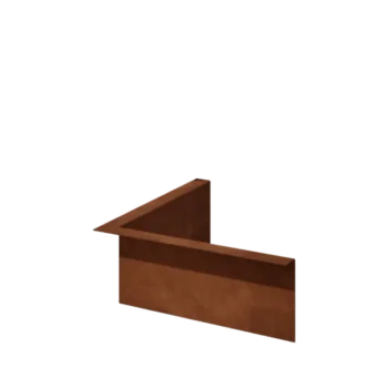 Corten-teräksinen nurmikon reunus - Taitettu - Sisäkulma - Korkeus 12 cm