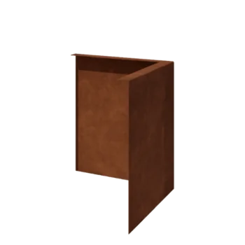 Corten-teräksinen nurmikon reunus - Taitettu - Ulkokulma - Korkeus 34 cm