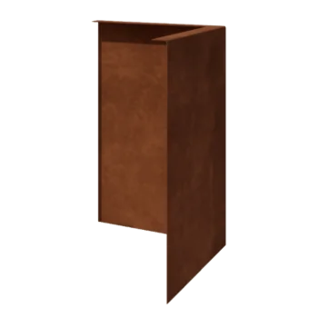 Corten-teräksinen nurmikon reunus - Taitettu - Ulkokulma - Korkeus 45 cm