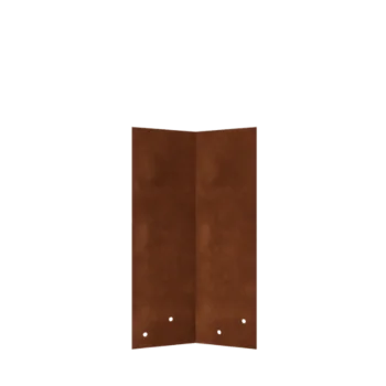 Corten-teräksinen liitoslevy - 45° - Nurmikon reunuksen korkeus 34 / 37,5 cm