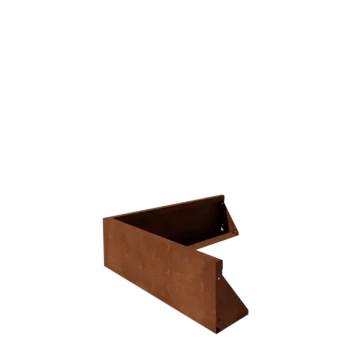 Corten-teräksinen tukimuuri - Ulkokulma - 100 x 100 x 30 cm