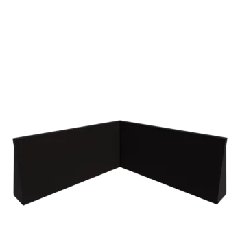 Teräksinen tukimuuri - Sisäkulma - 100 x 100 x 50 cm - RAL9005 matta (musta)