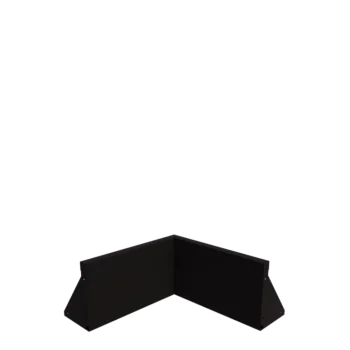 Teräksinen tukimuuri - Sisäkulma - 50 x 50 x 30 cm - RAL9005 matta (musta)