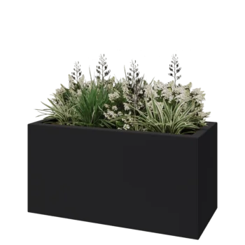 Lasikuituruukku - Suorakulmio - 120 x 50 x 40 cm - RAL7021 matta (musta harmaa) - Pohjallinen