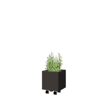Teräksinen istutuslaatikko - Neliönmuotoiset - 30 x 30 x 30 cm - Muu RAL-väri - Pohjalevyllä - Pyörillä
