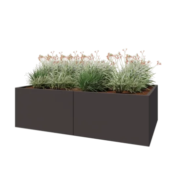 Teräksinen istutuslaatikko XXL - Suorakaiteen muotoiset - 200 x 80 x 60 cm - RAL7016 matta (antrasiitinharmaa) - Pohjalevyllä