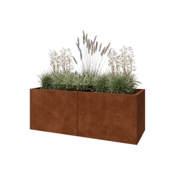 Corten-teräksinen istutuslaatikko XXL - Suorakaiteen muotoiset - 160 x 60 x 60 cm - Pohjalevyllä