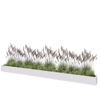 Teräksinen istutuslaatikko XXL - Suorakaiteen muotoiset - 480 x 30 x 30 cm - RAL9010 matta (valkoinen) - Pohjalevyllä