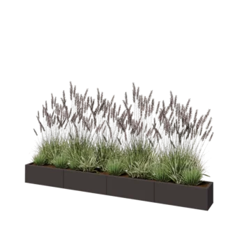 Teräksinen istutuslaatikko XXL - Suorakaiteen muotoiset - 320 x 30 x 30 cm - RAL7016 matta (antrasiitinharmaa) - Pohjalevyllä