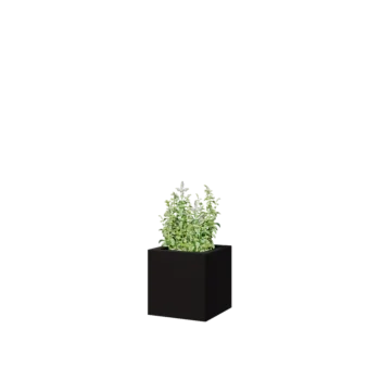 Teräksinen istutuslaatikko - Neliönmuotoiset - 30 x 30 x 30 cm - RAL9005 matta (musta) - Ilman pohjalevyä
