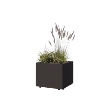 Teräksinen istutuslaatikko - Neliönmuotoiset - 50 x 50 x 40 cm - Muu RAL-väri - Pohjalevyllä - Jaloilla