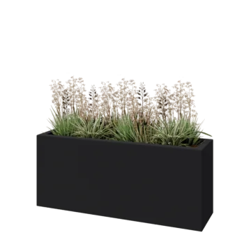 Lasikuituruukku - Suorakulmio - 120 x 30 x 50 cm - RAL7021 matta (musta harmaa) - Pohjallinen