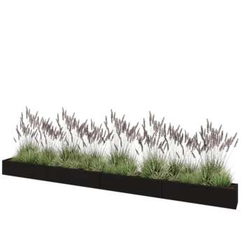 Teräksinen istutuslaatikko XXL - Suorakaiteen muotoiset - 480 x 30 x 30 cm - RAL9005 matta (musta) - Pohjalevyllä