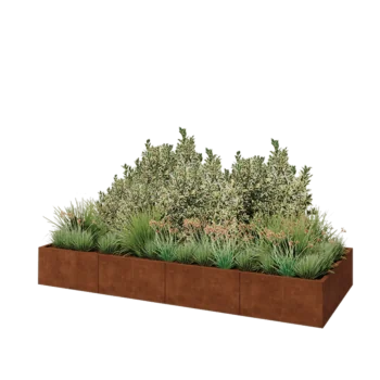 Corten-teräksinen istutuslaatikko XXL - Suorakaiteen muotoiset - 320 x 120 x 40 cm - Pohjalevyllä