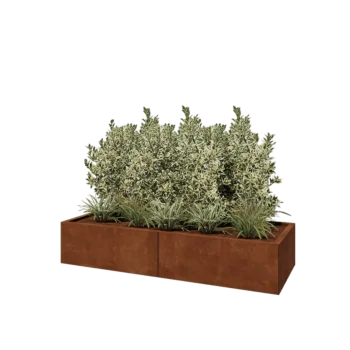 Corten-teräksinen istutuslaatikko XXL - Suorakaiteen muotoiset - 160 x 60 x 30 cm - Pohjalevyllä
