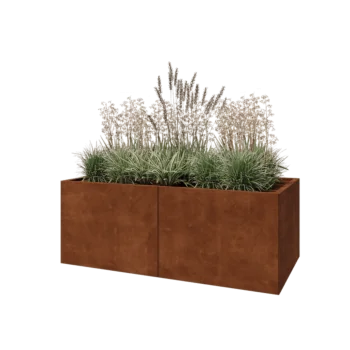 Corten-teräksinen istutuslaatikko XXL - Suorakaiteen muotoiset - 160 x 80 x 60 cm - Pohjalevyllä
