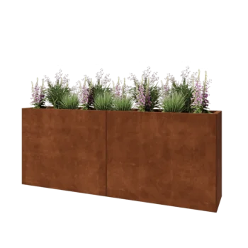 Corten-teräksinen istutuslaatikko XXL - Suorakaiteen muotoiset - 200 x 40 x 80 cm - Pohjalevyllä