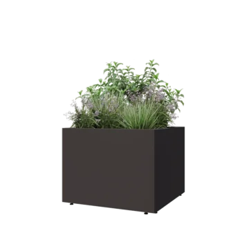 Teräksinen istutuslaatikko - Neliönmuotoiset - 80 x 80 x 60 cm - Muu RAL-väri - Pohjalevyllä - Jaloilla