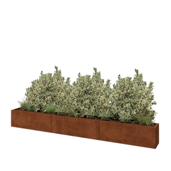 Corten-teräksinen istutuslaatikko XXL - Suorakaiteen muotoiset - 360 x 30 x 40 cm - Pohjalevyllä