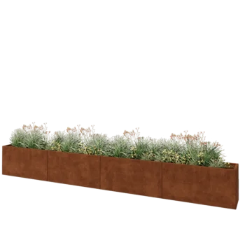 Corten-teräksinen istutuslaatikko XXL - Suorakaiteen muotoiset - 480 x 40 x 60 cm - Pohjalevyllä