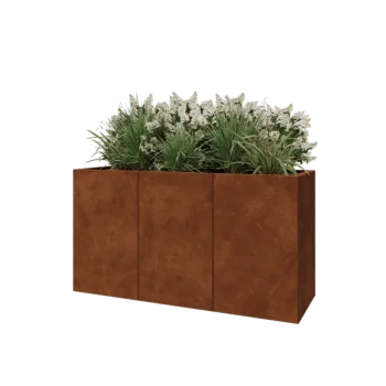 Corten-teräksinen istutuslaatikko XXL - Suorakaiteen muotoiset - 150 x 50 x 80 cm - Pohjalevyllä