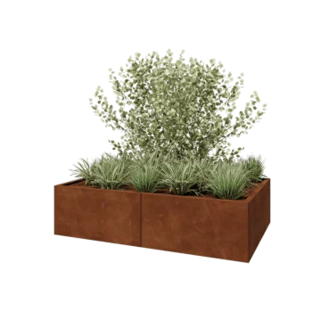 Corten-teräksinen istutuslaatikko XXL - Suorakaiteen muotoiset - 160 x 100 x 40 cm - Pohjalevyllä