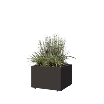Teräksinen istutuslaatikko - Neliönmuotoiset - 60 x 60 x 40 cm - Muu RAL-väri - Pohjalevyllä - Jaloilla