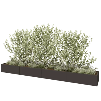 Teräksinen istutuslaatikko XXL - Suorakaiteen muotoiset - 480 x 60 x 40 cm - RAL7016 matta (antrasiitinharmaa) - Ilman pohjalevyä