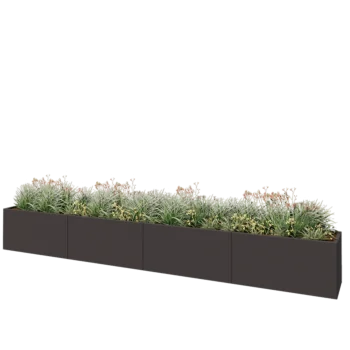 Teräksinen istutuslaatikko XXL - Suorakaiteen muotoiset - 480 x 50 x 60 cm - RAL7016 matta (antrasiitinharmaa) - Ilman pohjalevyä