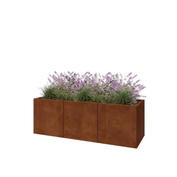 Corten-teräksinen istutuslaatikko XXL - Suorakaiteen muotoiset - 150 x 50 x 50 cm - Pohjalevyllä