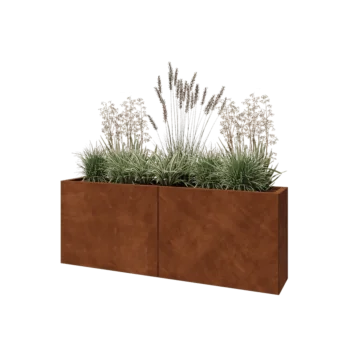 Corten-teräksinen istutuslaatikko XXL - Suorakaiteen muotoiset - 160 x 30 x 60 cm - Pohjalevyllä