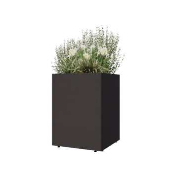 Teräksinen istutuslaatikko - Neliönmuotoiset - 60 x 60 x 80 cm - Muu RAL-väri - Pohjalevyllä - Jaloilla