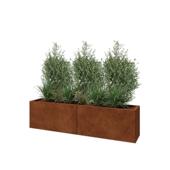 Corten-teräksinen istutuslaatikko XXL - Suorakaiteen muotoiset - 160 x 30 x 40 cm - Pohjalevyllä