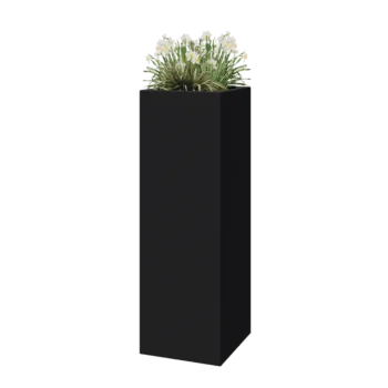 Lasikuituruukku - Neliö - 40 x 40 x 120 cm - RAL7021 matta (musta harmaa) - Pohjallinen