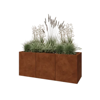 Corten-teräksinen istutuslaatikko XXL - Suorakaiteen muotoiset - 150 x 50 x 60 cm - Pohjalevyllä