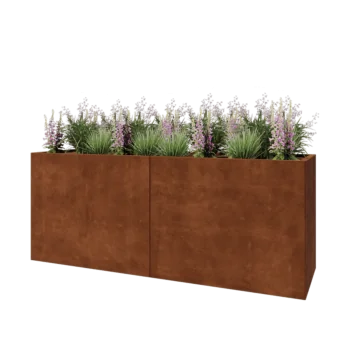 Corten-teräksinen istutuslaatikko XXL - Suorakaiteen muotoiset - 200 x 60 x 80 cm - Pohjalevyllä