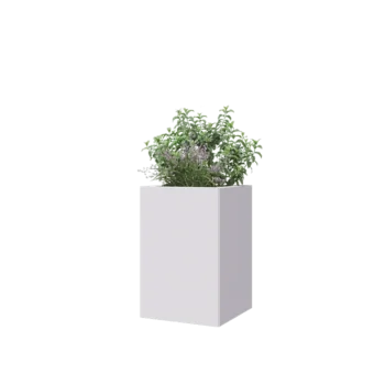 Teräksinen istutuslaatikko - Neliönmuotoiset - 40 x 40 x 60 cm - RAL9010 matta (valkoinen) - Ilman pohjalevyä