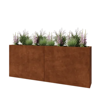 Corten-teräksinen istutuslaatikko XXL - Suorakaiteen muotoiset - 200 x 30 x 80 cm - Pohjalevyllä