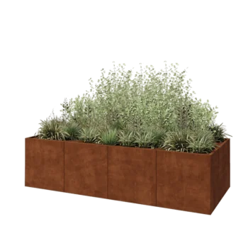 Corten-teräksinen istutuslaatikko XXL - Suorakaiteen muotoiset - 320 x 120 x 80 cm - Pohjalevyllä