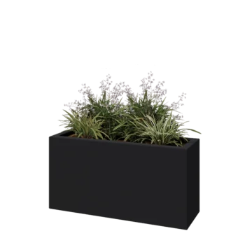 Lasikuituruukku - Suorakulmio - 100 x 30 x 50 cm - RAL7021 matta (musta harmaa) - Pohjallinen