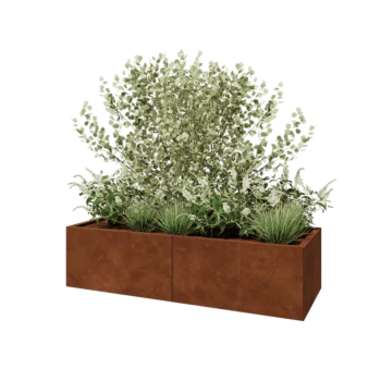 Corten-teräksinen istutuslaatikko XXL - Suorakaiteen muotoiset - 160 x 60 x 40 cm - Pohjalevyllä