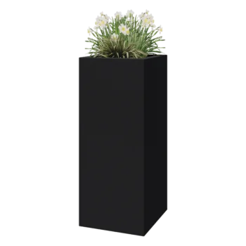 Lasikuituruukku - Neliö - 50 x 50 x 120 cm - RAL7021 matta (musta harmaa) - Pohjallinen