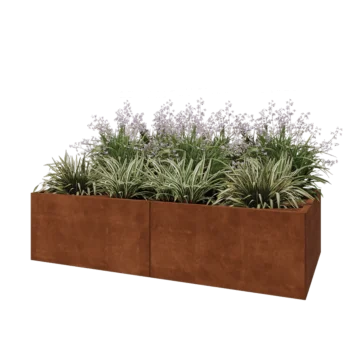 Corten-teräksinen istutuslaatikko XXL - Suorakaiteen muotoiset - 200 x 100 x 50 cm - Ilman pohjalevyä