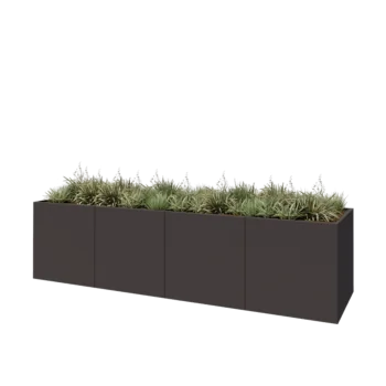 Teräksinen istutuslaatikko XXL - Suorakaiteen muotoiset - 400 x 100 x 100 cm - Muu RAL-väri - Ilman pohjalevyä